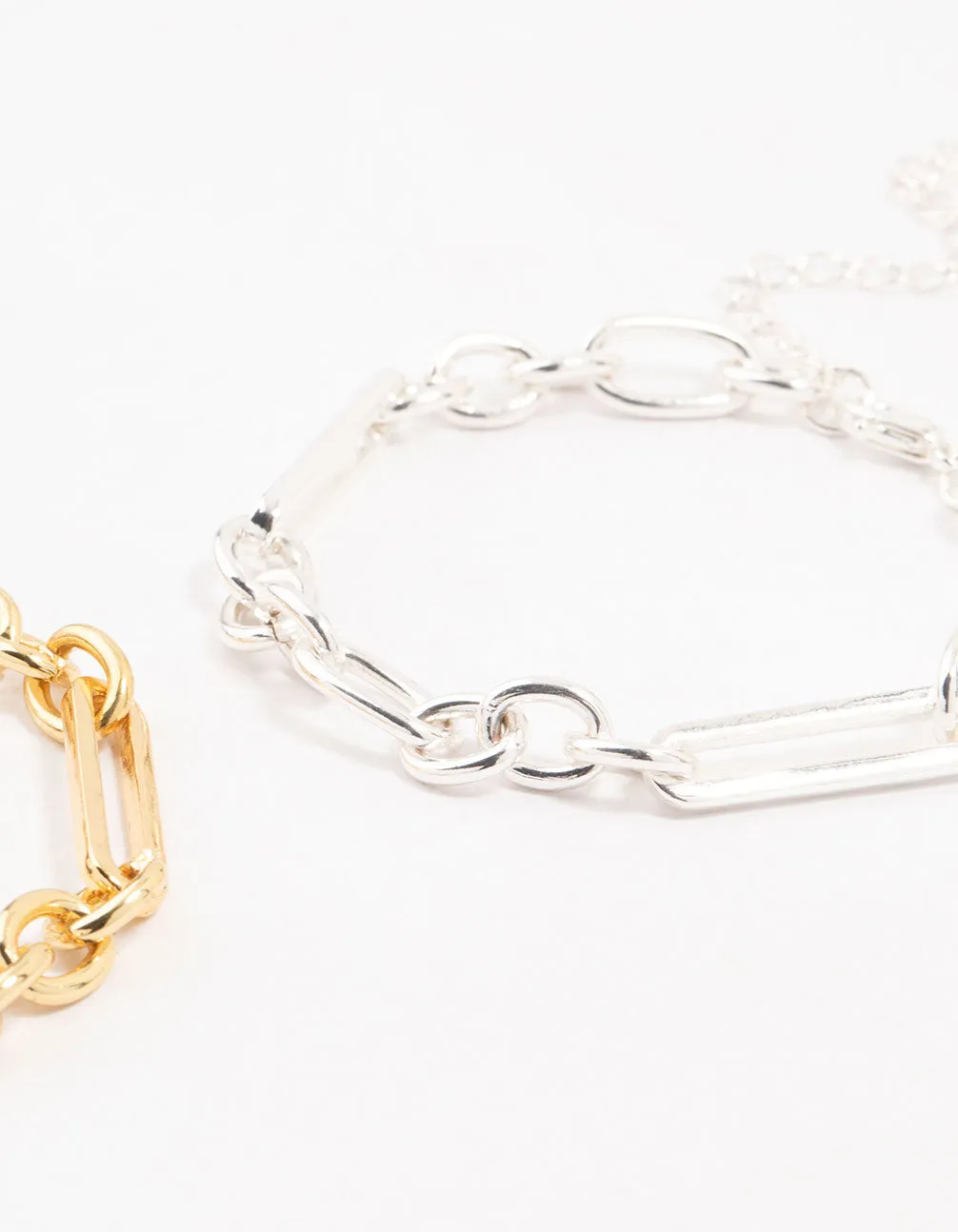 Mixed Metals Chain Bracelets 2-Pack