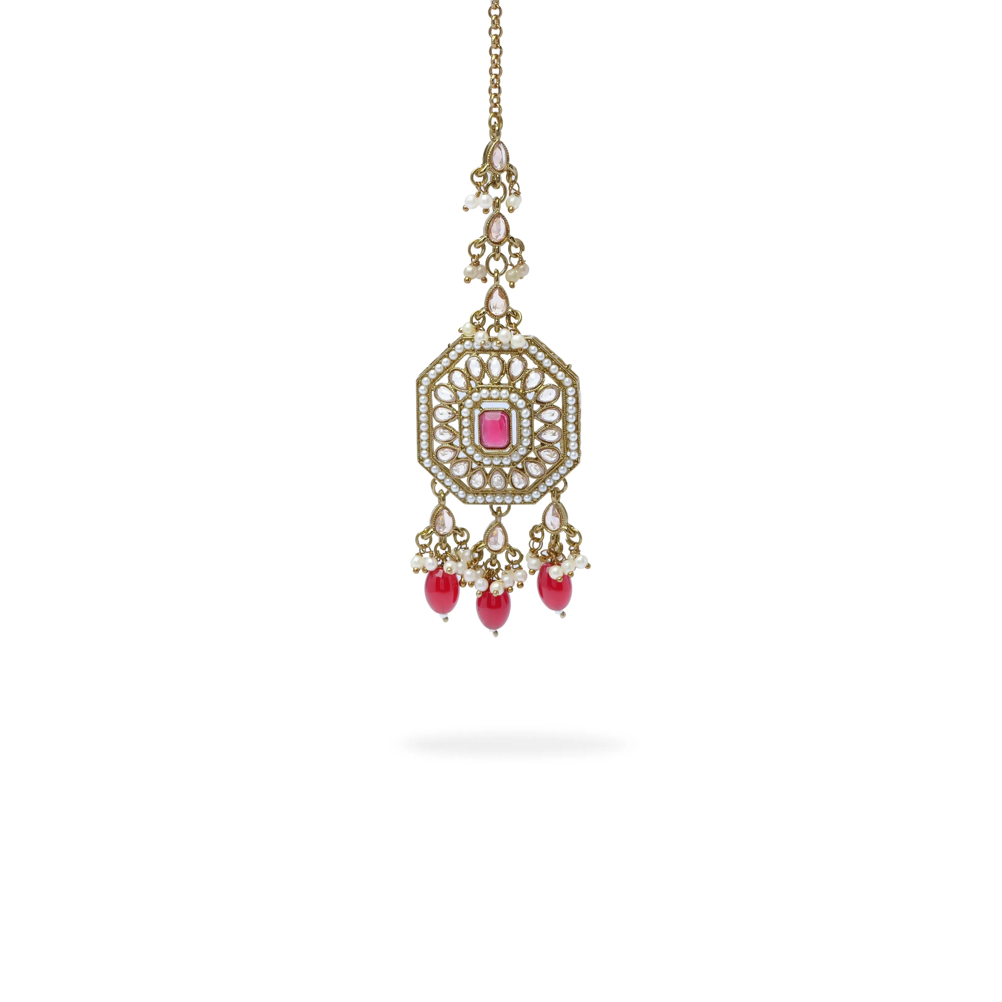 Mumtaz Choker Set in Ruby and Antique Gold