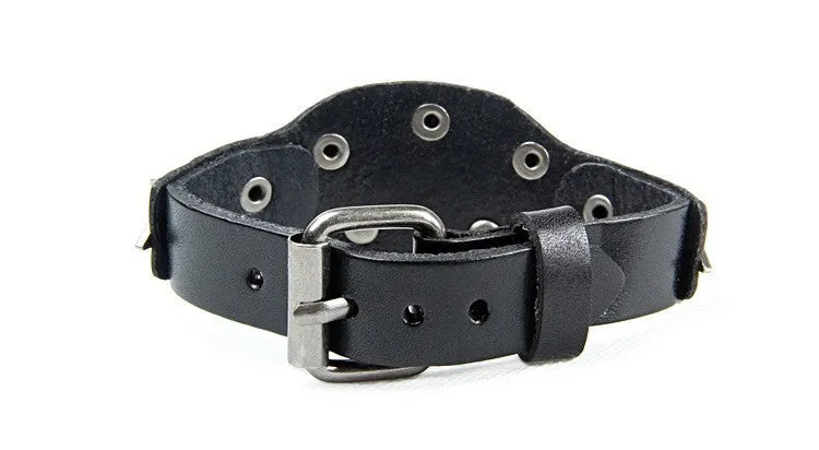 New Fashion Leather bracelet Wrist belt Alloy rivets Casual & Punk style Non-mainstream skull Bracelet