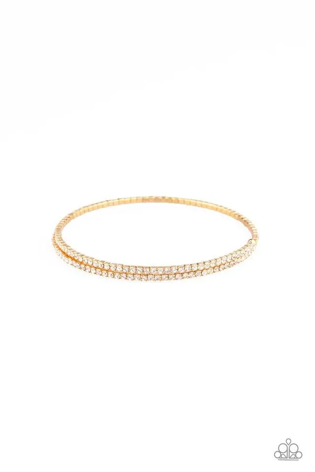 Paparazzi Bracelet ~ Sleek Sparkle - Gold