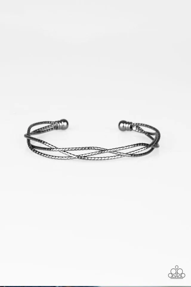 Paparazzi Bracelet ~ Twist Of The Wrist - Black