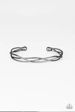 Paparazzi Bracelet ~ Twist Of The Wrist - Black