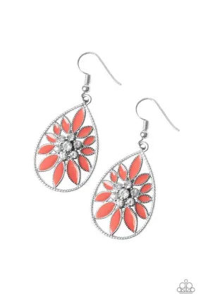 Paparazzi Earring ~ Floral Morals - Orange