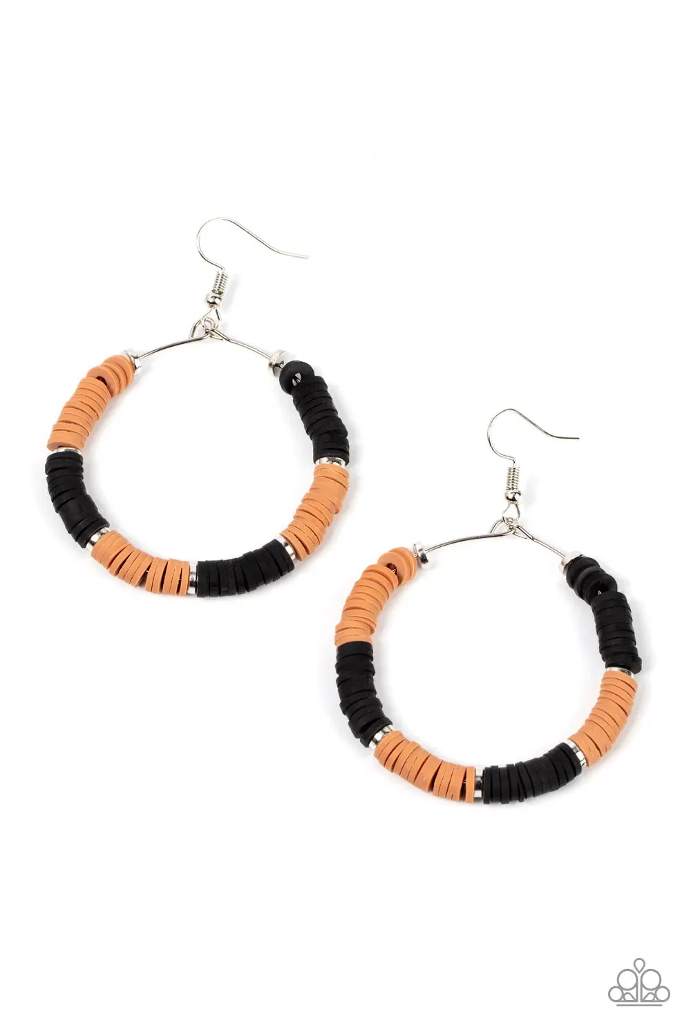 Paparazzi Earring ~ Skillfully Stacked - Black