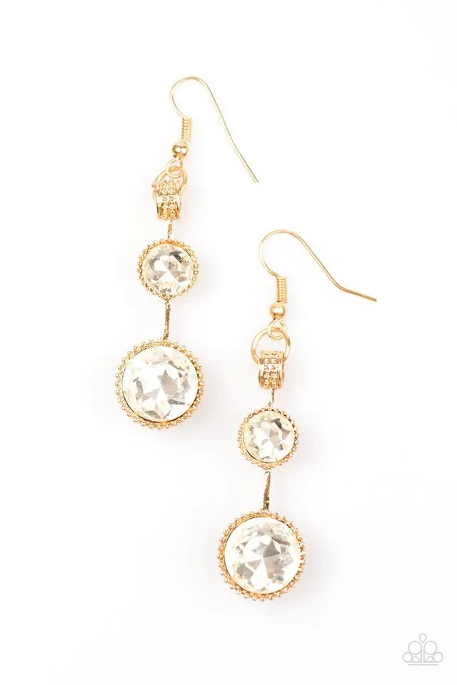 Paparazzi Earring ~ The SPARK-est Hour - Gold