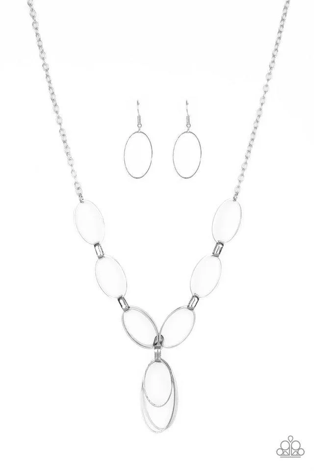 Paparazzi Necklace ~ All OVAL Town - Silver