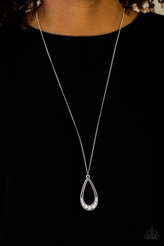 Paparazzi Necklace - Teardrop Tease - White