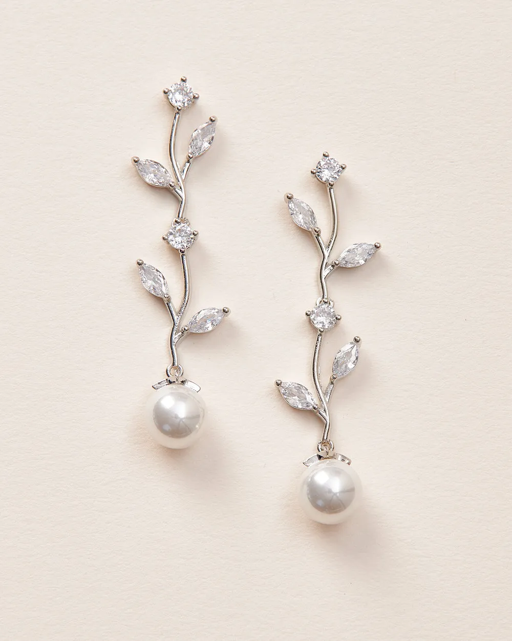 Pearl Floral Dangle Earrings