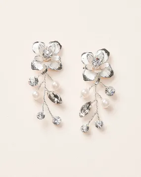 Petite Pearl & Floral Earrings