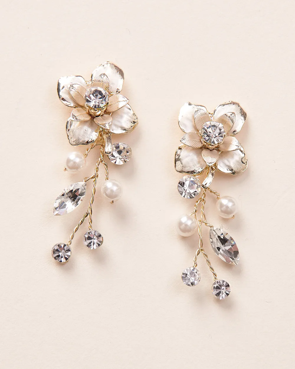 Petite Pearl & Floral Earrings