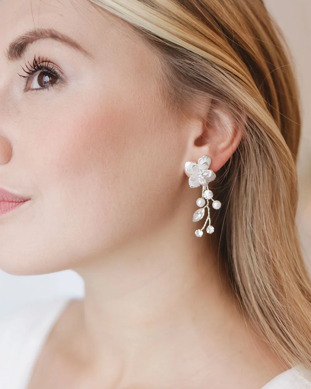 Petite Pearl & Floral Earrings