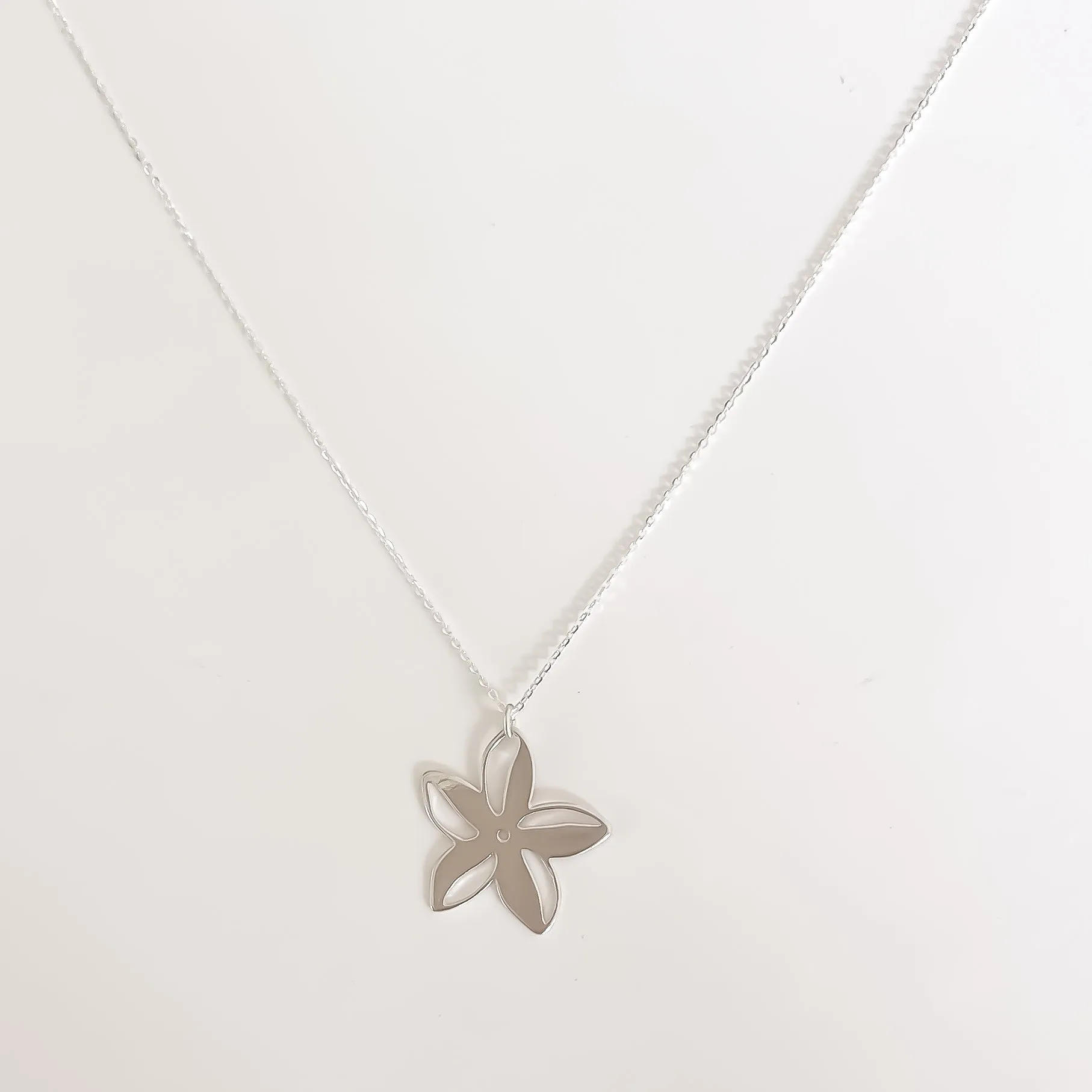 Plumeria Sterling Silver Necklace