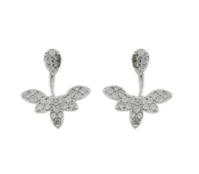 Raine Dainty Pave Crystal Back and Front Earrings