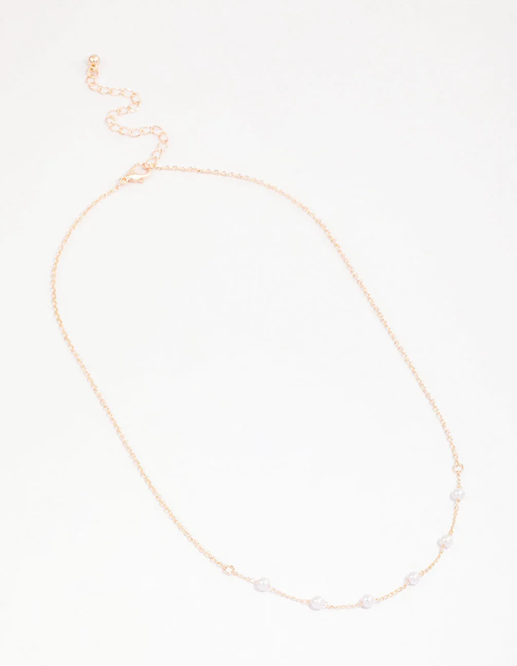 Rose Gold Dainty Pearl Necklace