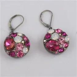 Shades of Pink Crystal Drop Earrings