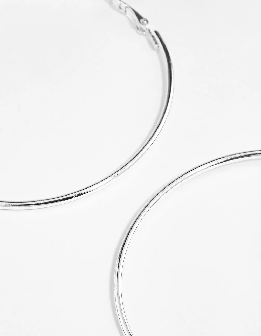 Silver Classic Medium Hoop Earrings