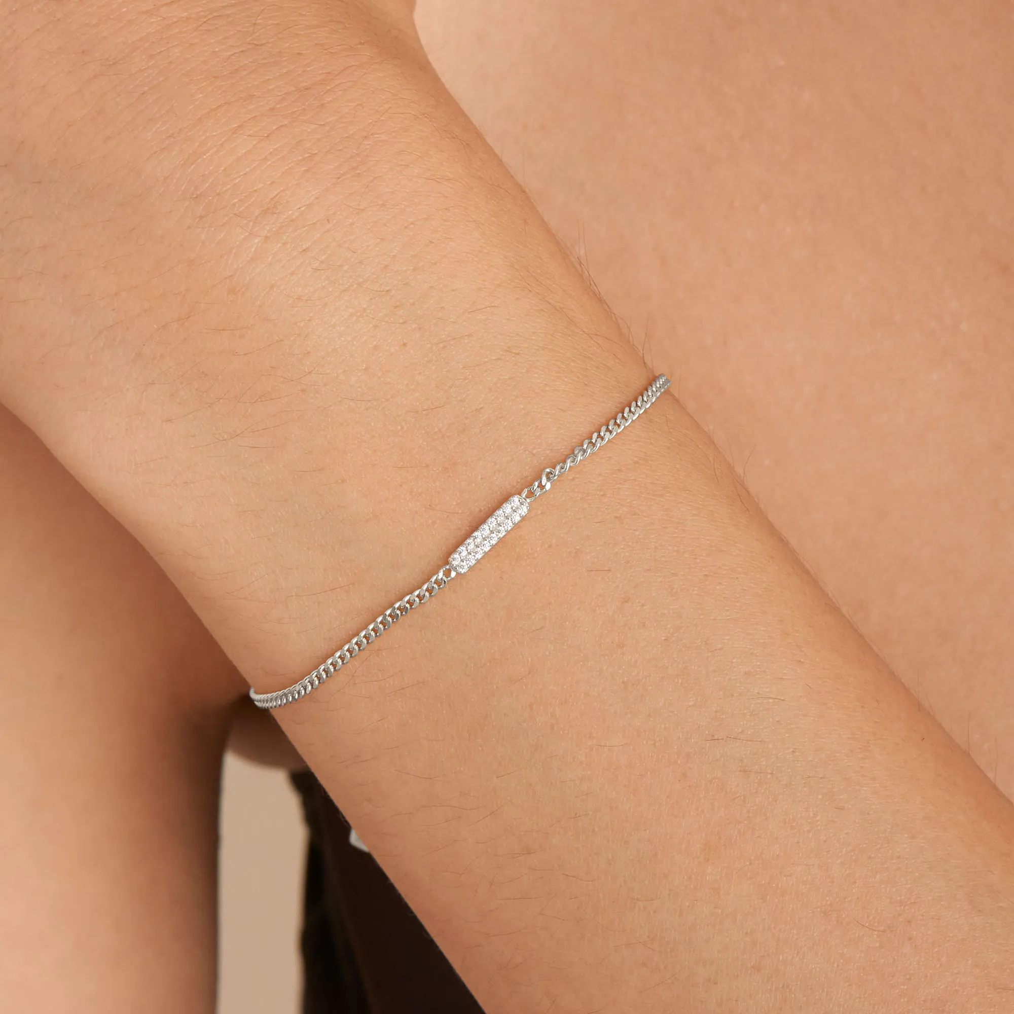 Silver Glam Bar Bracelet