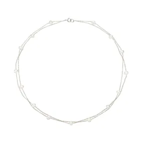 Silver Layered Pearl Necklace