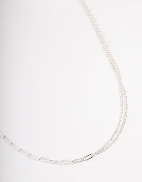 Silver Multi Size Chain Necklace