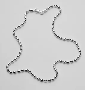 Southern Gates Sterling Silver 3mm Rice Bead Chain KAR511, 24" (83161)