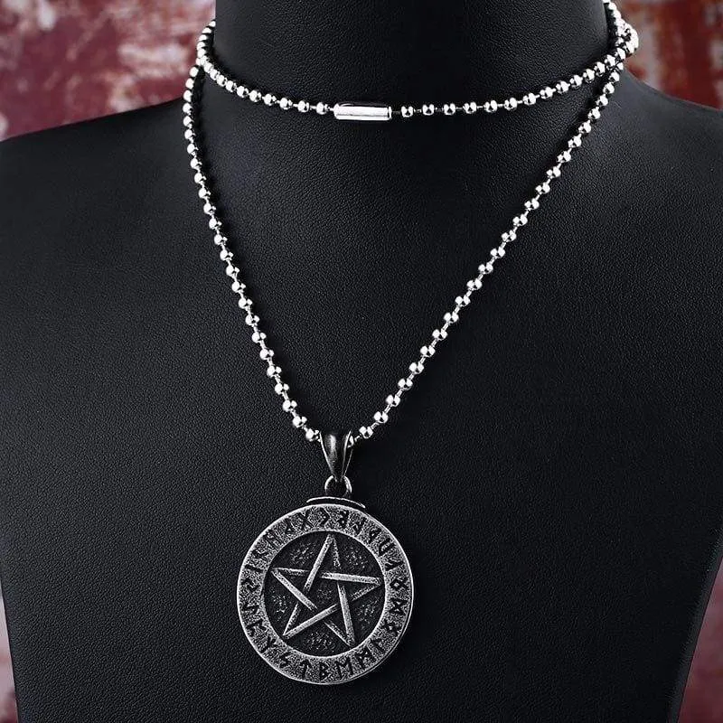 steel soldier vintage Star of David viking pendant thor nordic necklace mens jewelry stainless steel