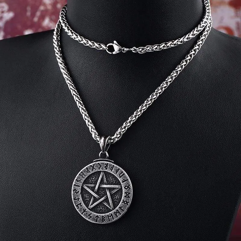 steel soldier vintage Star of David viking pendant thor nordic necklace mens jewelry stainless steel