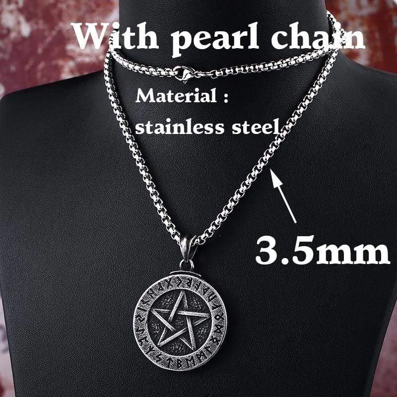 steel soldier vintage Star of David viking pendant thor nordic necklace mens jewelry stainless steel