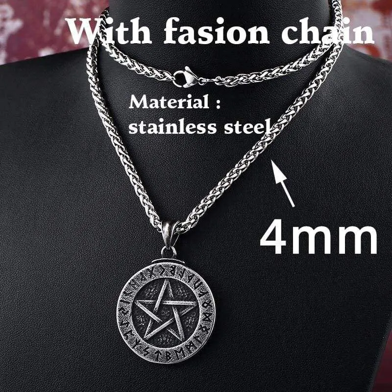 steel soldier vintage Star of David viking pendant thor nordic necklace mens jewelry stainless steel