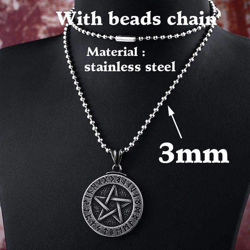 steel soldier vintage Star of David viking pendant thor nordic necklace mens jewelry stainless steel