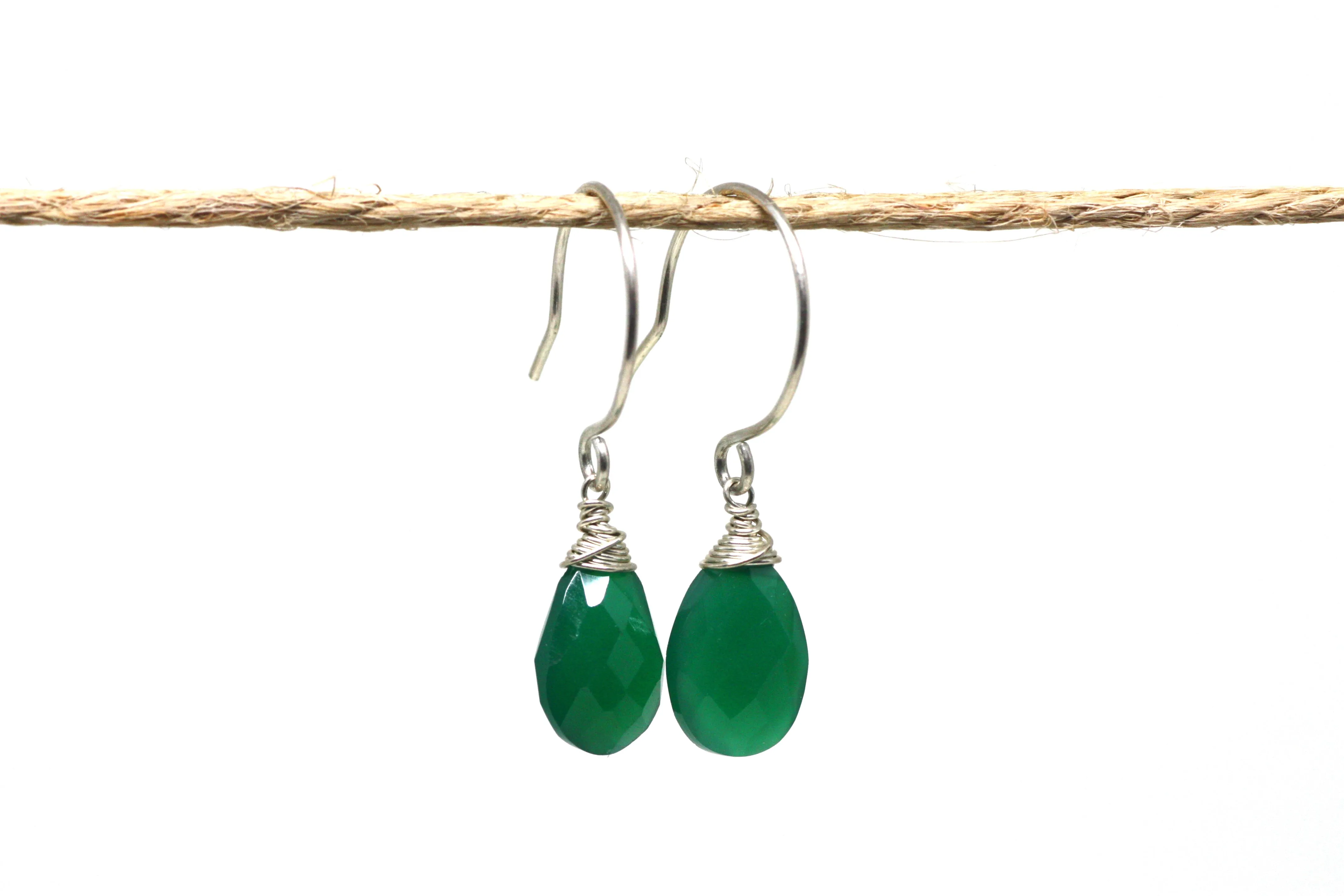 Sterling Silver Gemstone Drop Earrings CLEARANCE