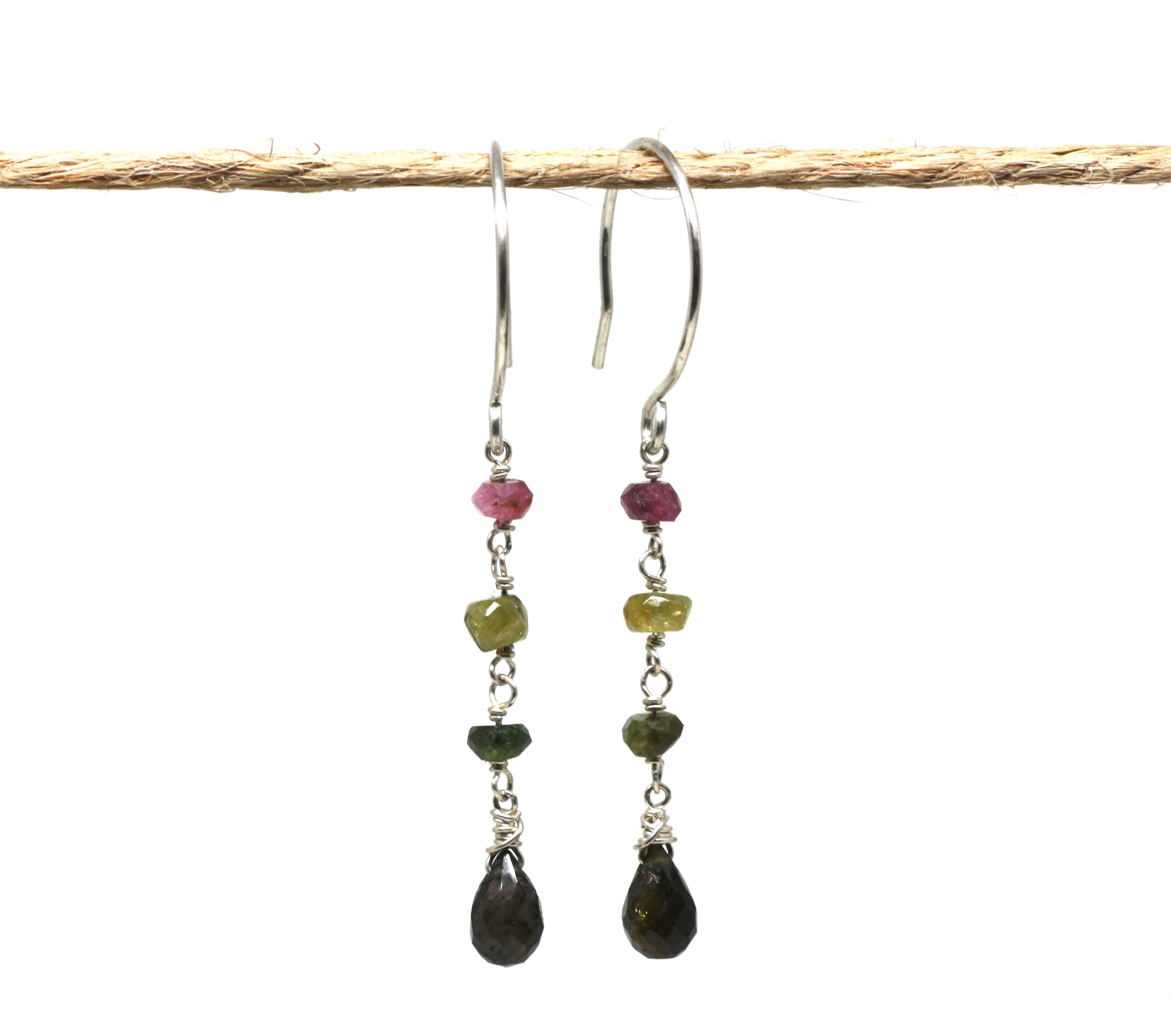 Sterling Silver Gemstone Drop Earrings CLEARANCE