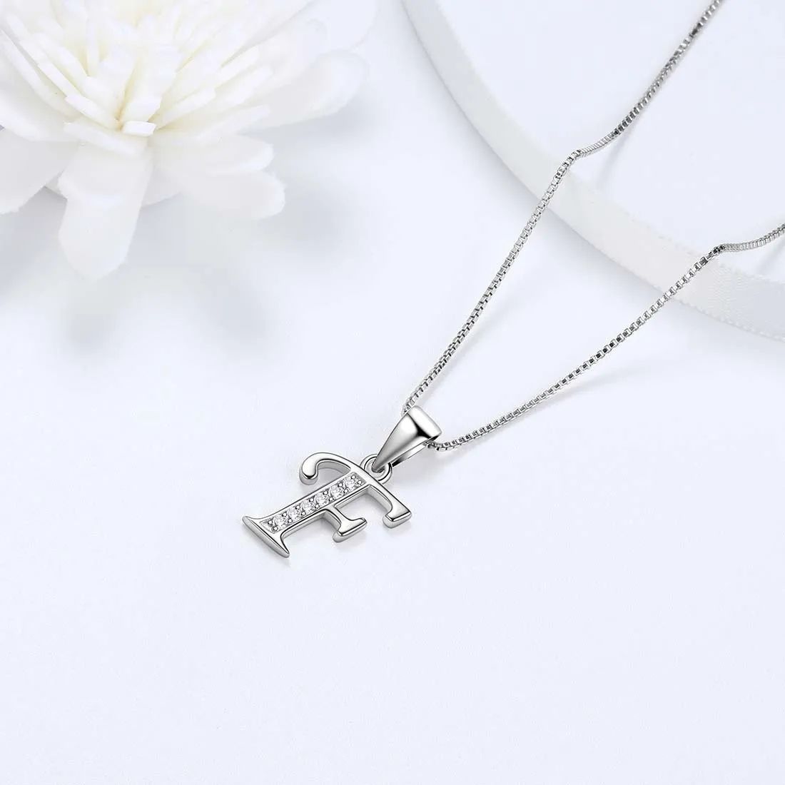 Tokyo Mart Letter F Initial Necklaces Pendant Women Men Name Jewelry Gift 925 Silver