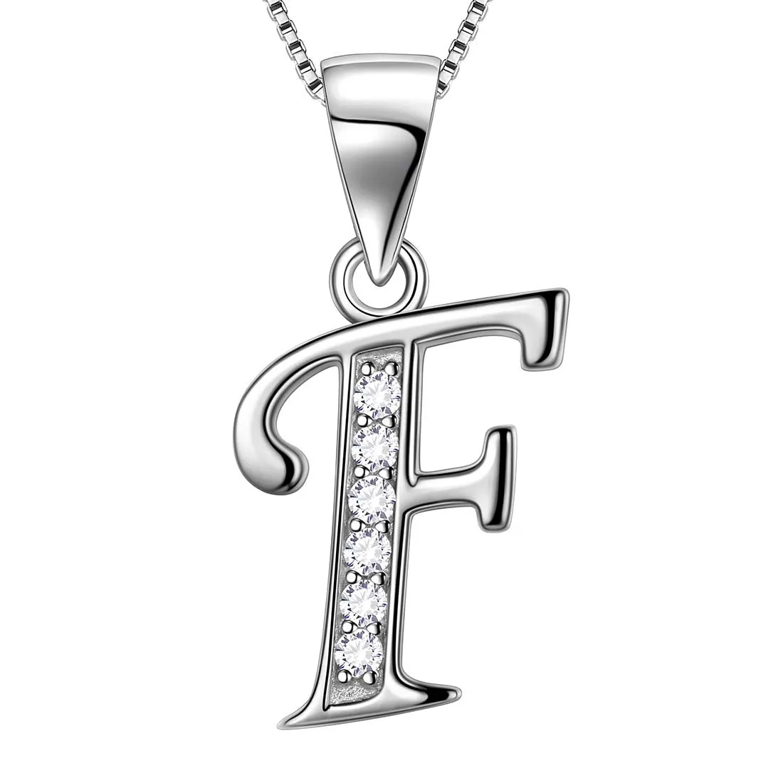 Tokyo Mart Letter F Initial Necklaces Pendant Women Men Name Jewelry Gift 925 Silver