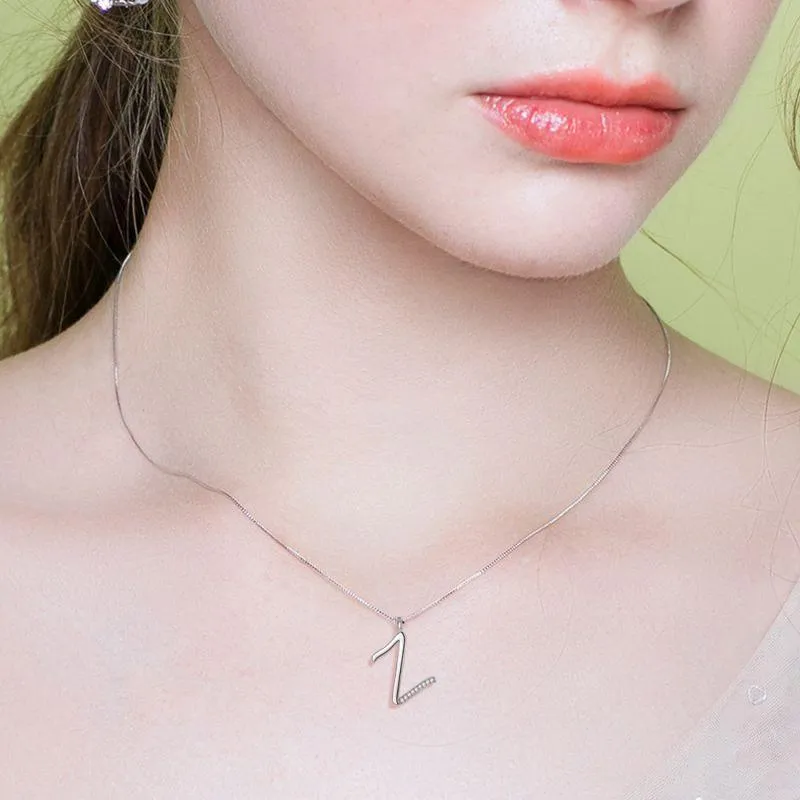 Tokyo Mart Letter Initial Z Necklaces Pendant Women Girls Name Jewelry Gift 925 Sterling Silver