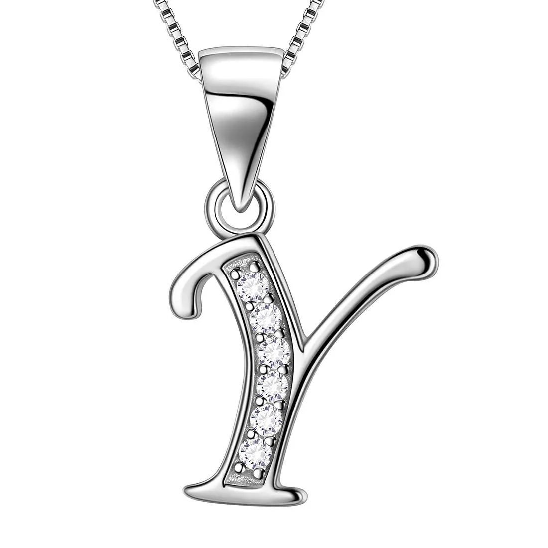 Tokyo Mart Letter Y Initial Necklaces Pendant Women Men Name Jewelry Gift 925 Silver