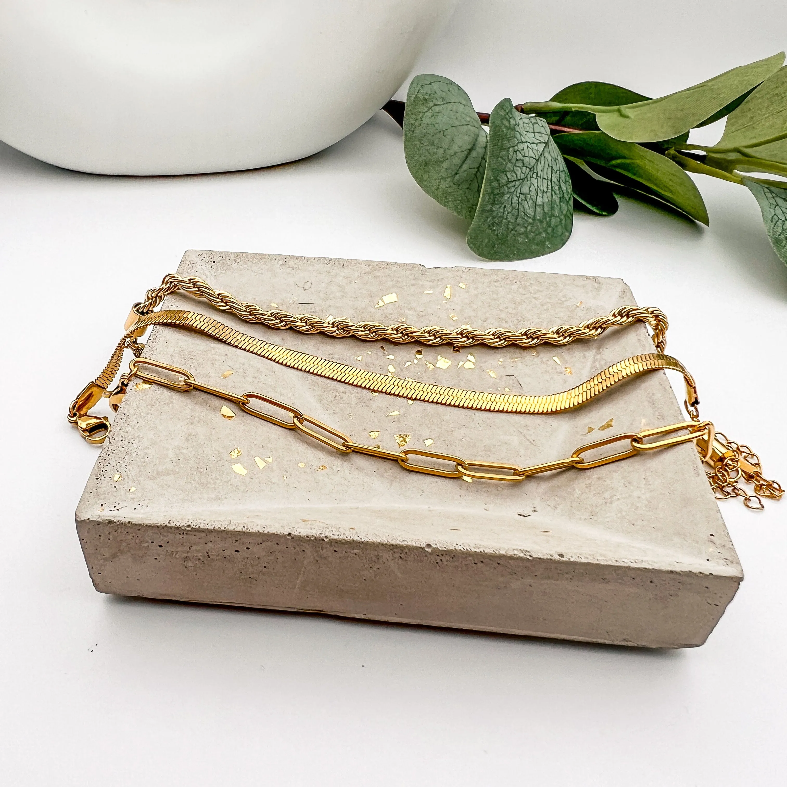 Trio Gold Bracelet Stack- Waterproof