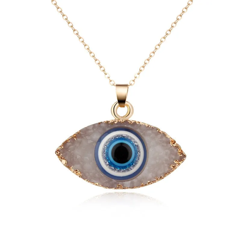 Turkish Evil Eye Pendant Choker Necklace Lucky Blue Evil Eyes Clavicle Chain Necklace