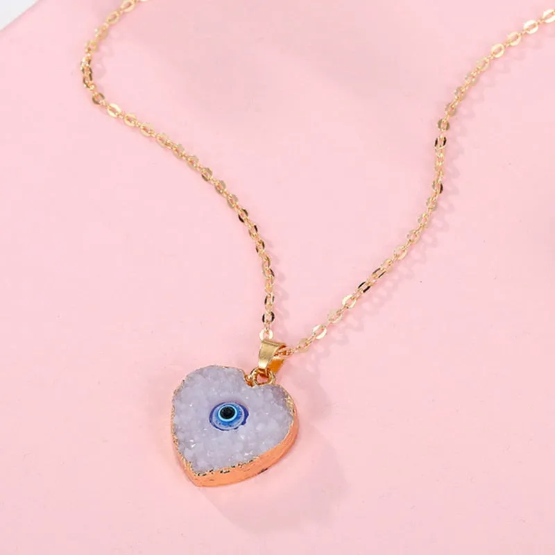 Turkish Evil Eye Pendant Choker Necklace Lucky Blue Evil Eyes Clavicle Chain Necklace