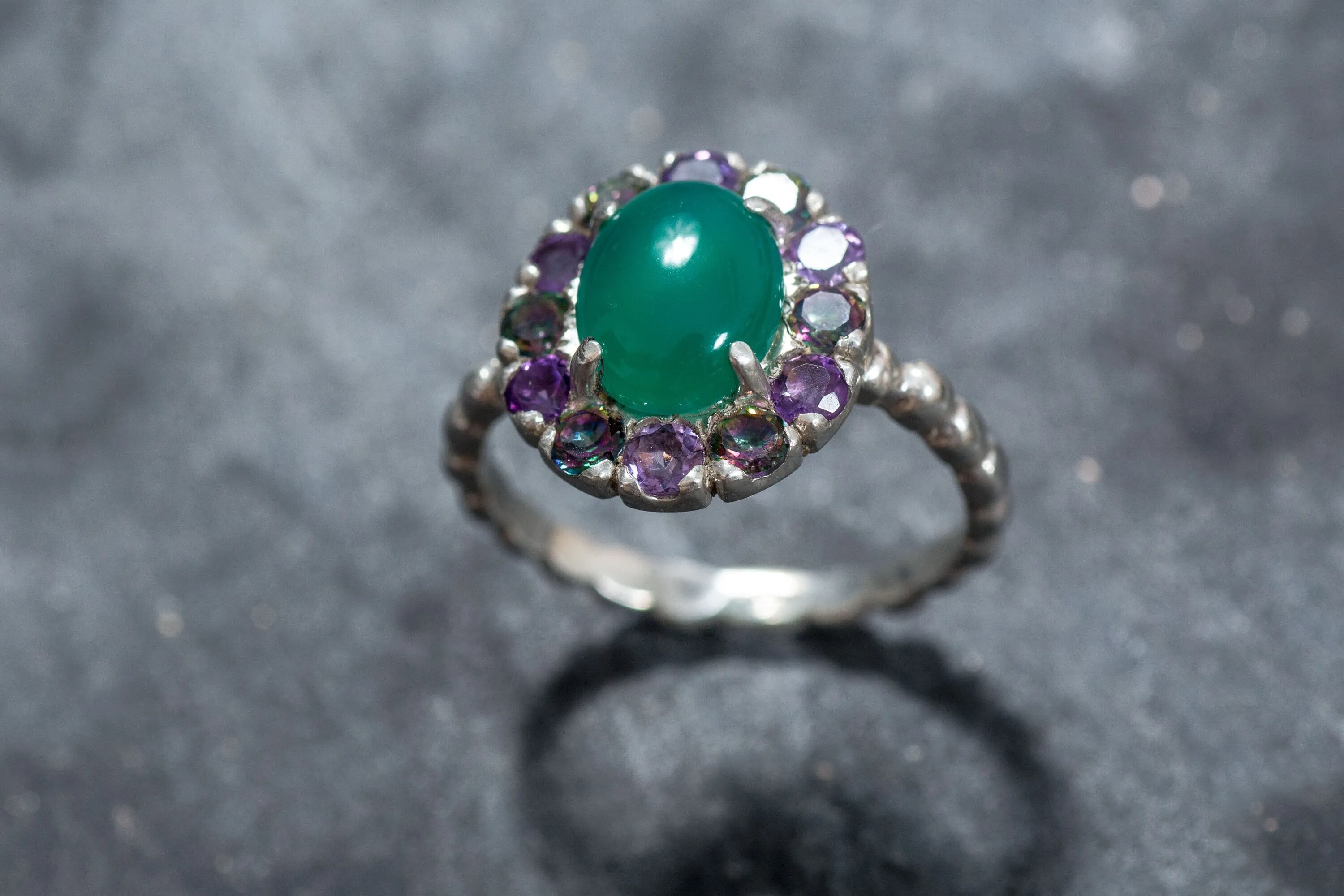 Victorian Emerald Ring - Real Emerald Ring - Statement Flower Ring