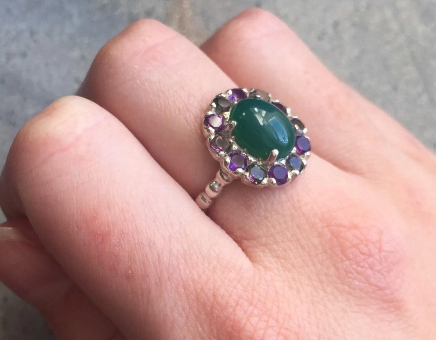 Victorian Emerald Ring - Real Emerald Ring - Statement Flower Ring