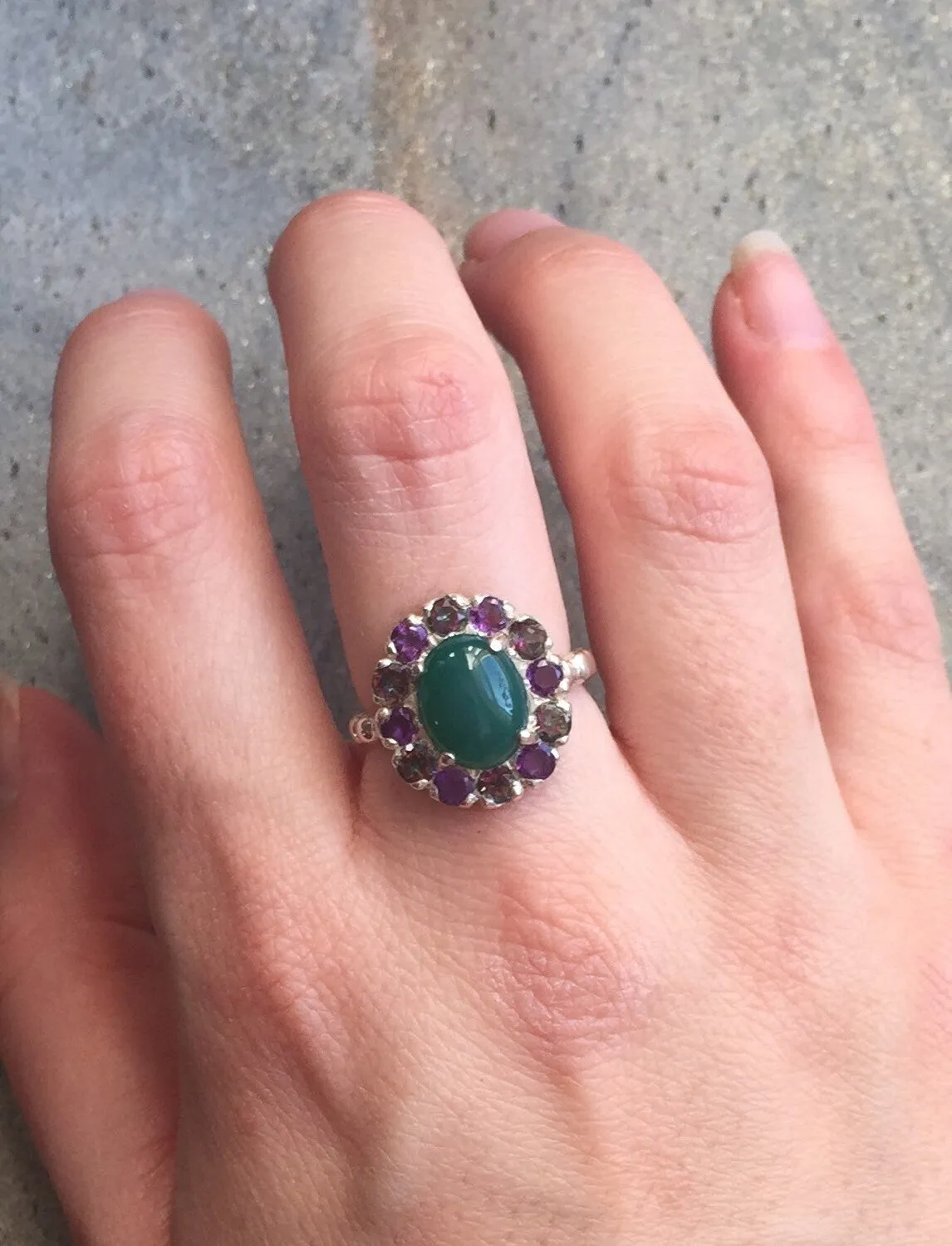 Victorian Emerald Ring - Real Emerald Ring - Statement Flower Ring