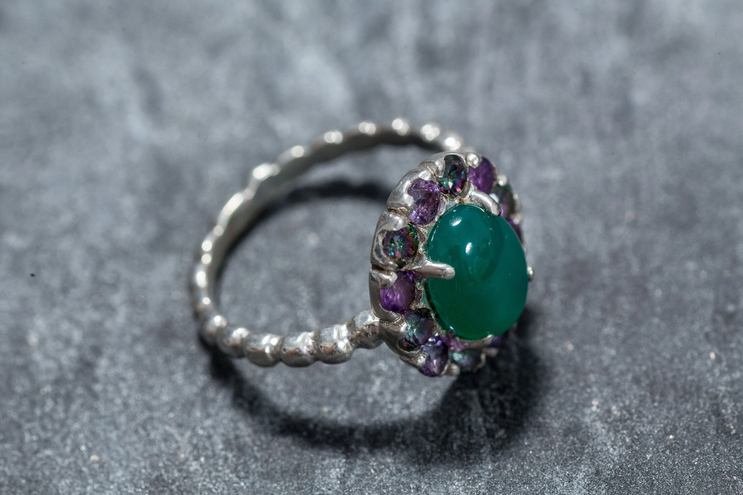 Victorian Emerald Ring - Real Emerald Ring - Statement Flower Ring