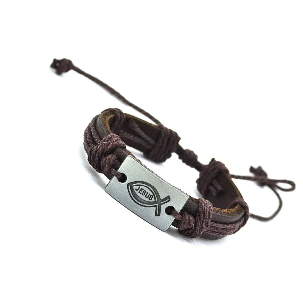 Vintage Classic Handmade Leather Bracelet twine alloy Retro Charm Bracelet Genuine Leather Artificial Cuff Bracelet For Women