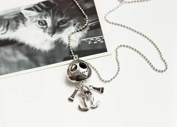 Vintage Jewelry big eyes UFO Alien Skull Head Pendants Long Sweater Chain Necklaces for Women