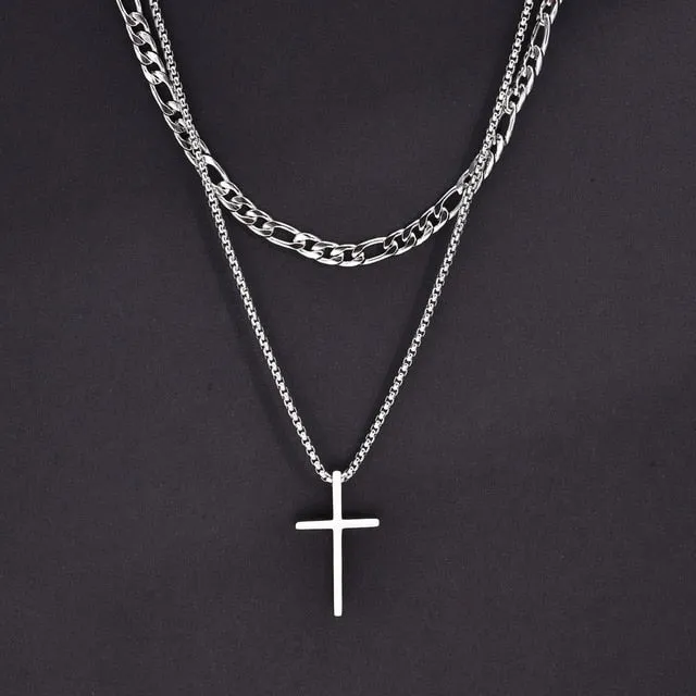 Vnox Mens Cross Necklaces