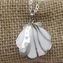 White Scallop Shell Pendant Necklace