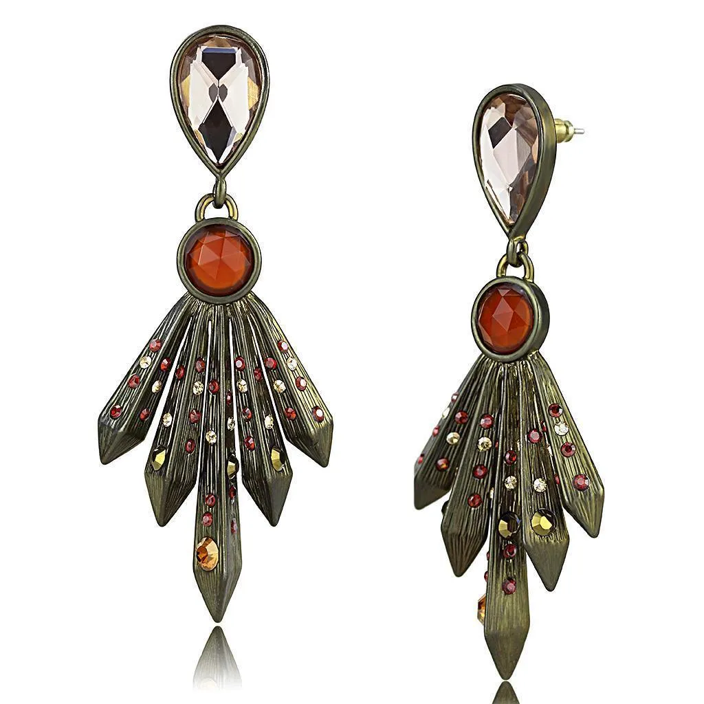 Women's Earrings - LO4180 - Antique Copper Brass Earrings