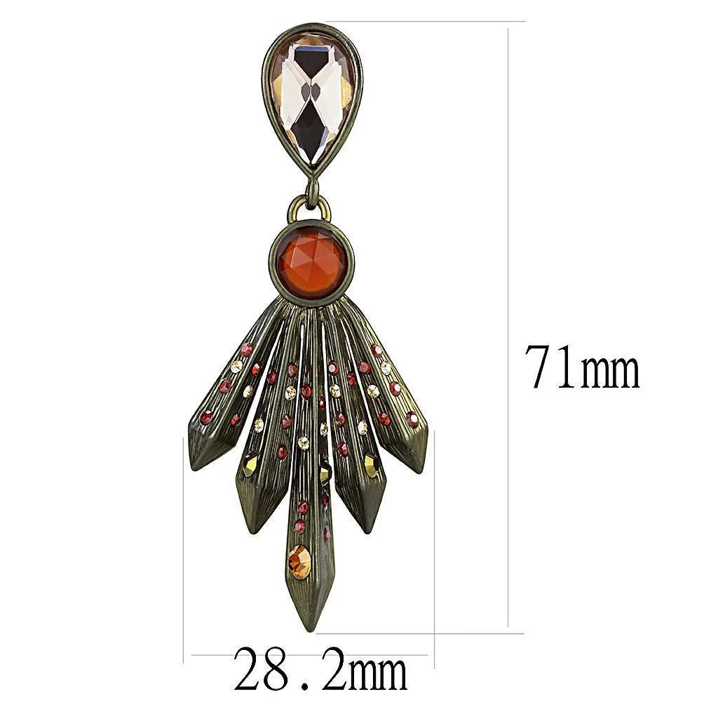 Women's Earrings - LO4180 - Antique Copper Brass Earrings